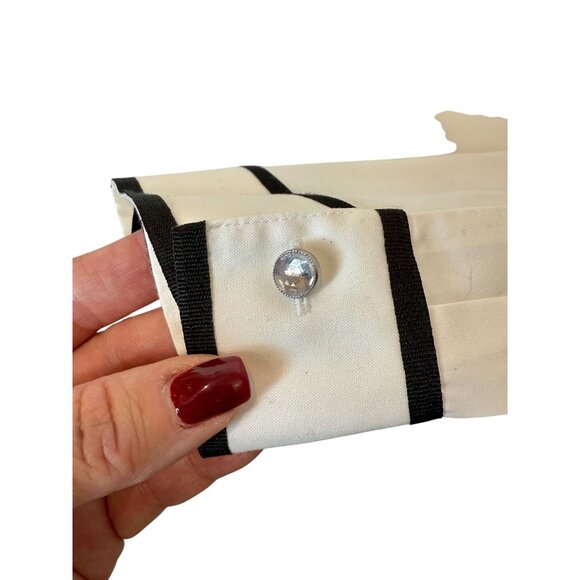 Chico's No-Iron White Black Contrast Trim Hi-Low Tunic Top - Size 3 XL - Picture 7 of 12